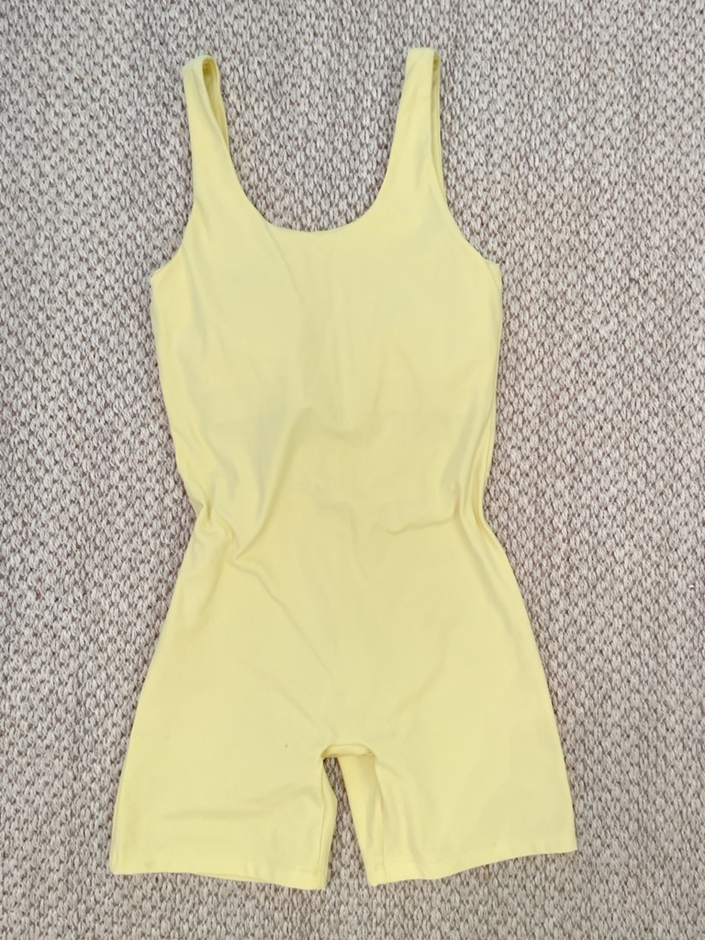 Girlfriend Collective terrace bike unitard in yellow - like new - size small